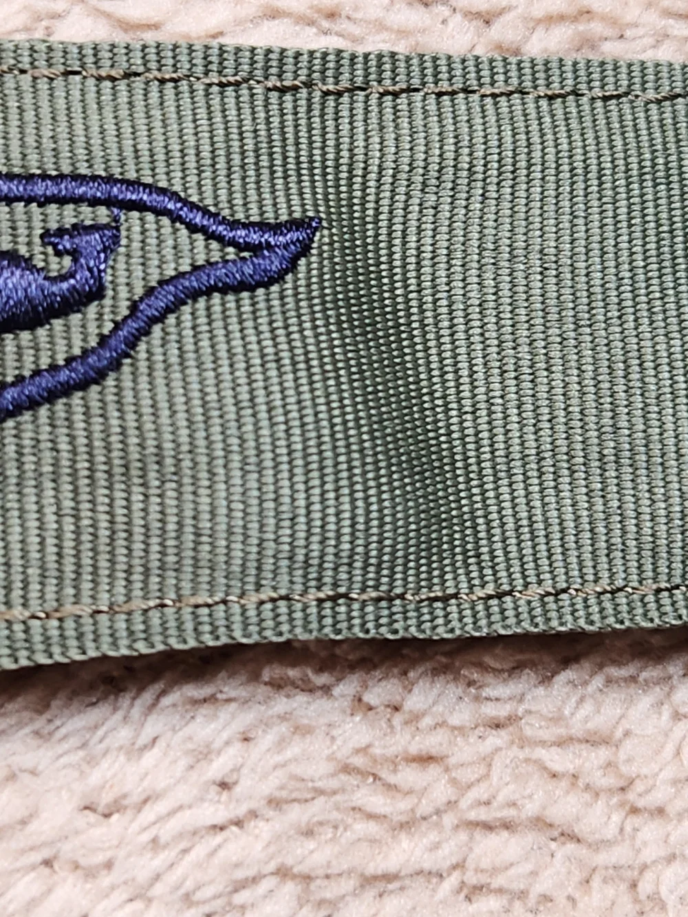 Olive Green Tactical Belt with Navy Embroidered Logo Vinyard Vines 2XL